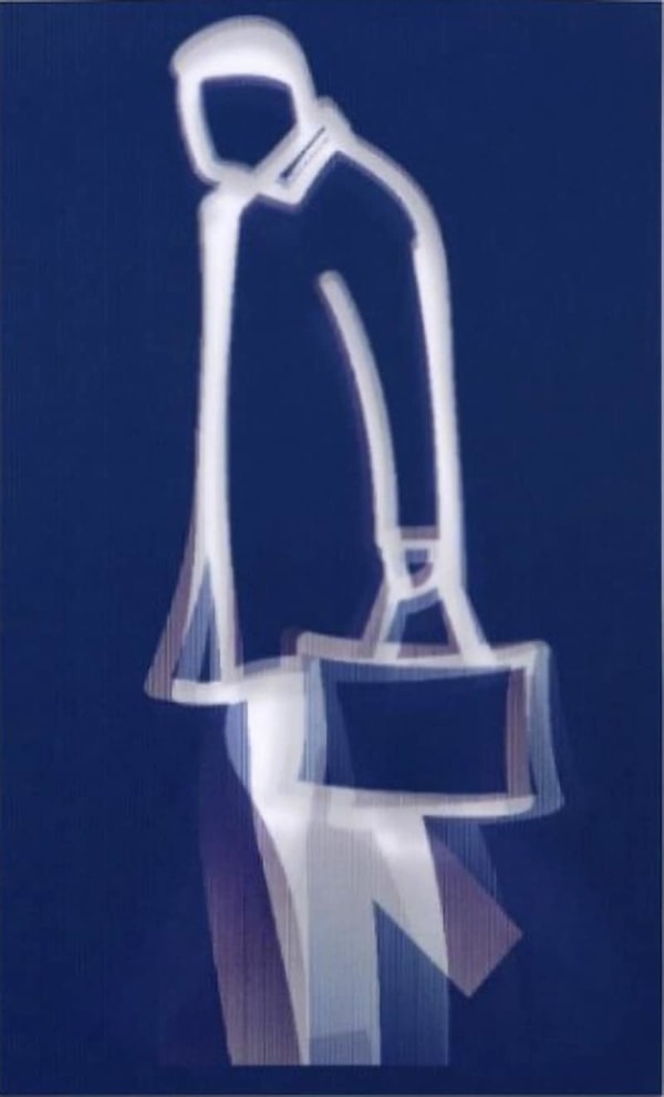 Julian Opie - Old Street Walkers: Leather Bag, 2022