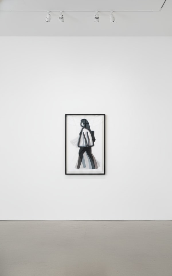 Julian Opie - Old Street Walkers: Long Hair, 2022, Lenticular acrylic panel mounted onto white acrylic