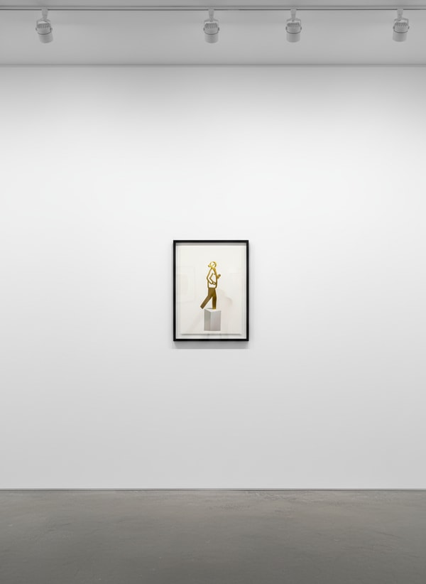 Julian Opie - Paul (Running People), 2020, Anodized aluminum on corian base