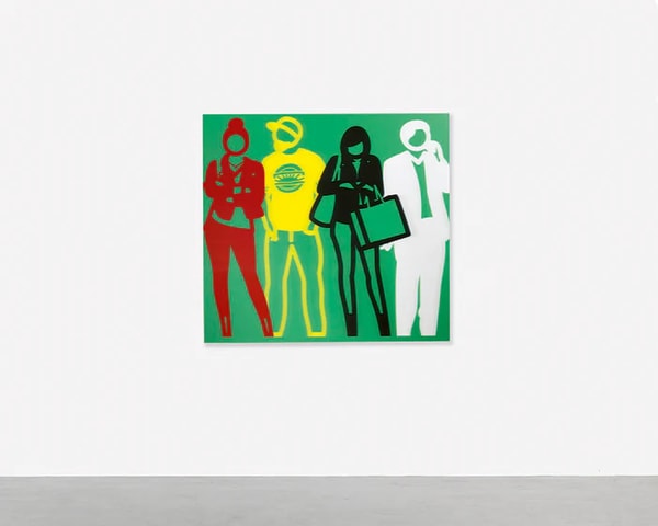Julian Opie - Standing People (Red, Yellow, Black, White), 2019