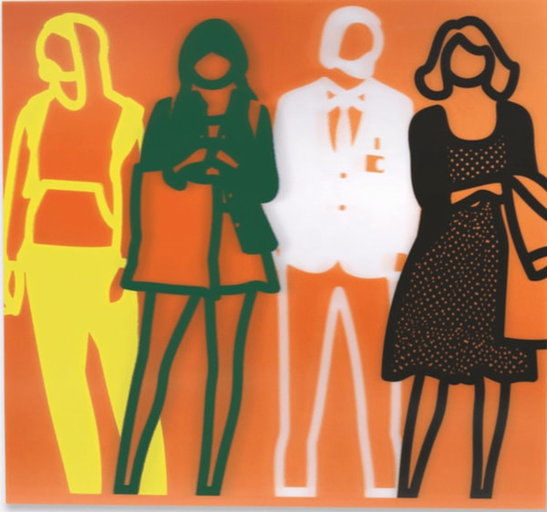 Julian Opie - Standing People (Yellow , Green , White , Black), 2020