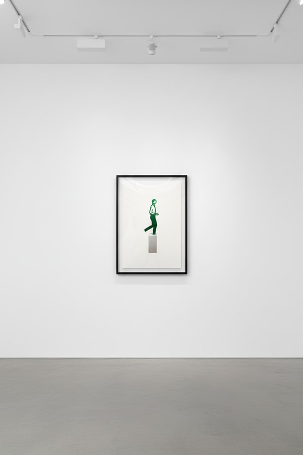 Julian Opie - Tim (Running People), 2020, Anodized aluminum on corian base