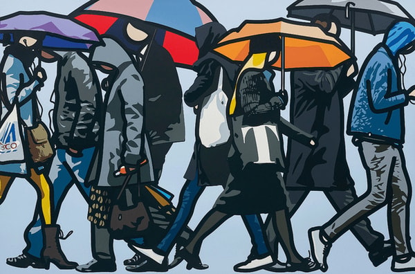Julian Opie - Walking In The Rain, London, 2015