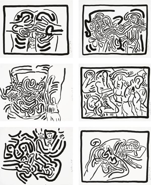Keith Haring - Bad Boys (Littmann PP. 57-59), 1986
