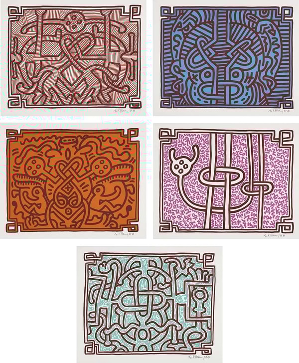 Keith Haring - Chocolate Buddha (Littmann PP. 122-125), 1989