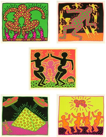 Keith Haring - Fertility 1-5 (Littmann PP. 30 - 33), 1983