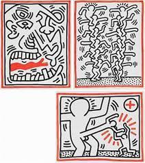 Keith Haring - Three Lithographs, 1985, Set of three screenprints