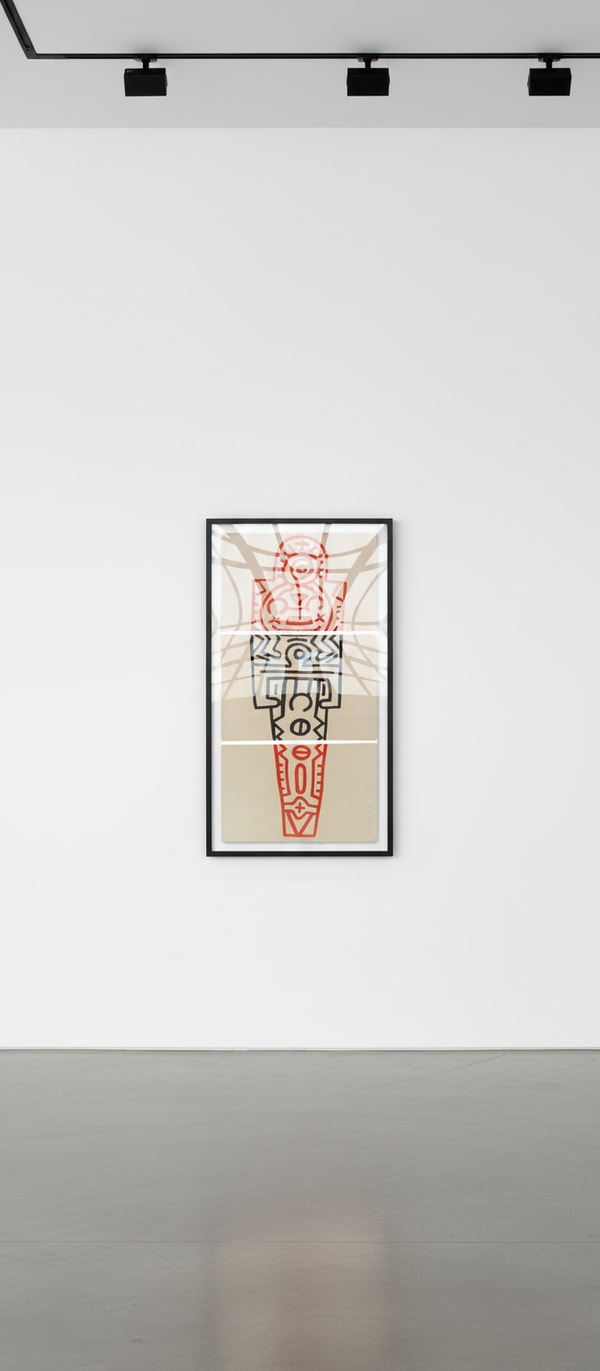 Keith Haring - Totem Print, 1989, Woodcut print on paper