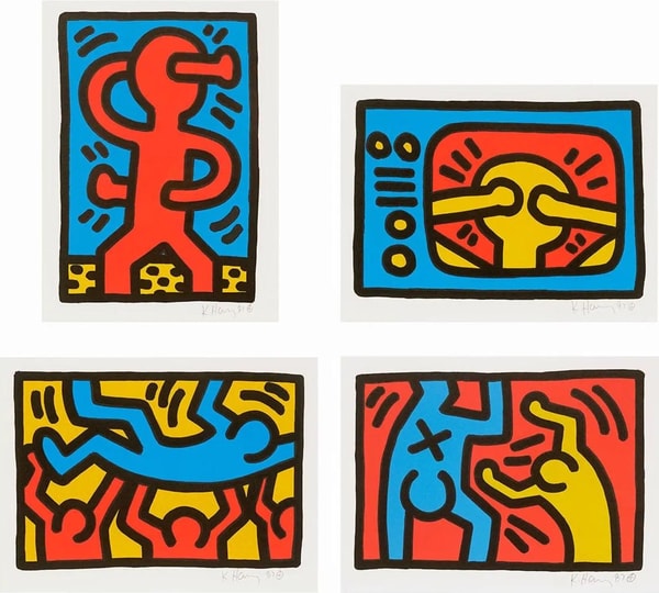 Keith Haring - Untitled 1-4 (Littmann PP. 74-75), 1987, The complete set of four lithographs