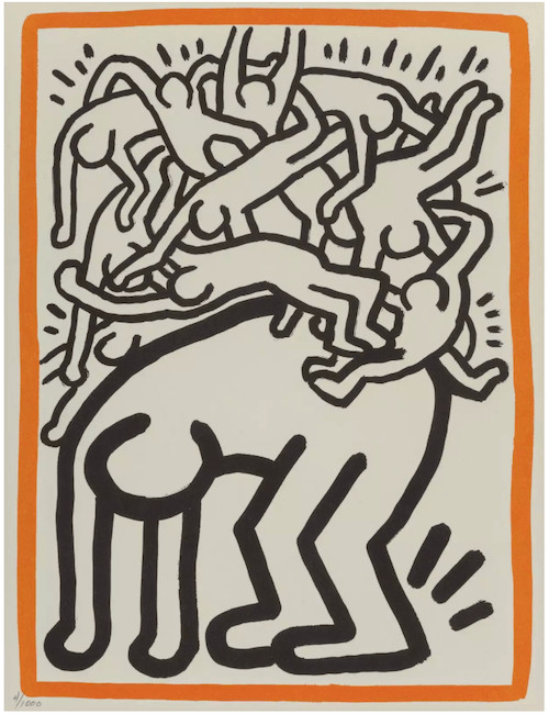 Keith Haring - Untitled (Fight AIDS Worldwide), 1990