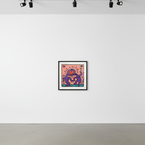 Keith Haring - Untitled (Wedding Invitation)  (Littmann PP. 92), 1988, Silkscreen on canvas