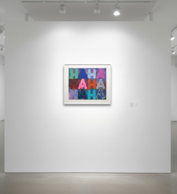 Mel Bochner - Ha Ha Ha, 2023, Monoprint in oil with collage, engraving and embossment on handmade paper