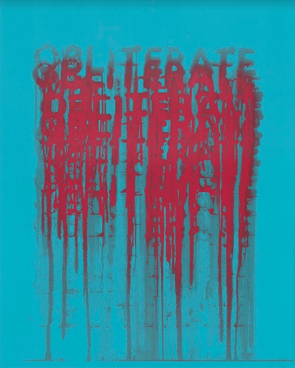 Mel Bochner - Obliterate, 2018, Silkscreen in 12 colors
