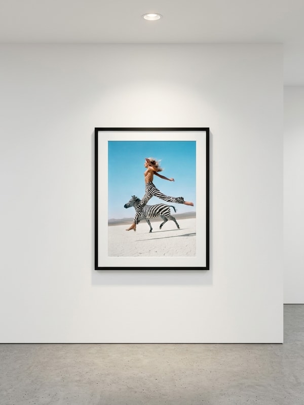 Michel Comte - Beauty and the Beast (Zebra II), 1996, Oversized chromogenic print