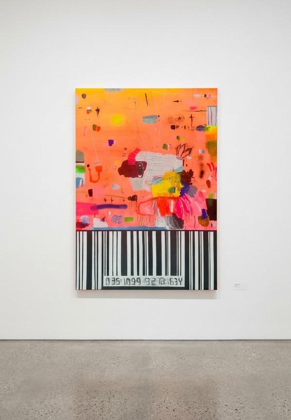 Nathan Paddison - I Got Receipts, 2026, Oil stick spray paint acrylic, charcoal, pencil marker and oil pastel on canvas