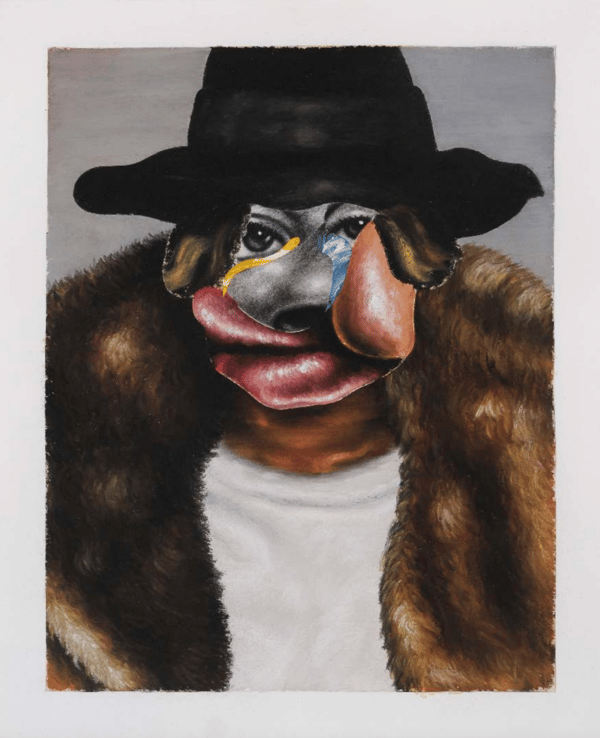 Nathaniel Mary Quinn - Brim, 2021, Black charcoal, gouache, soft pastel on Coventry, Vellum Paper