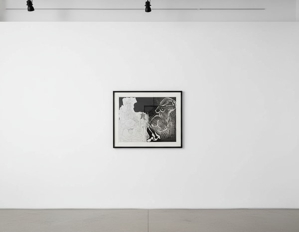 Pablo Picasso - Caricature of General de Gaulle and Two Women, from: Series 347| Caricature du général de Gaulle et deux f...