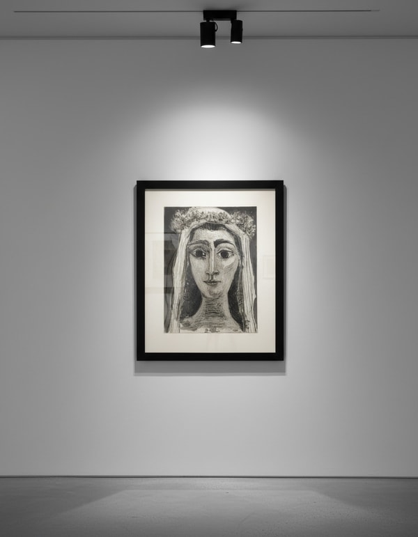 Pablo Picasso - Jacqueline en mariée, de face, 1961, Aquatint with drypoint and engraving
Printed by Jacques Frélaut at At...