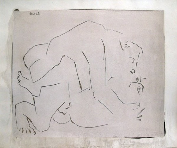 Pablo Picasso - L'Etreinte (Bloch 1150), 1963, Linocut in Black and White on Arches Paper
Signed in Pencil