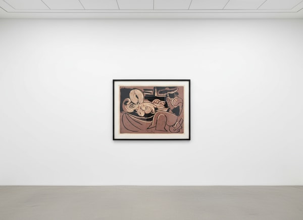 Pablo Picasso - Woman Reclining and Man with a Guitar | Femme couchée et homme à la guitare,, 1959, Original Hand Signed L...