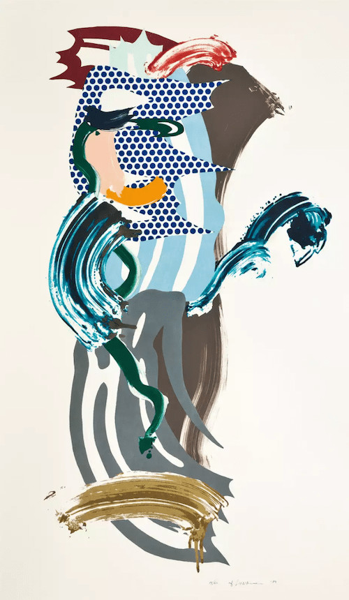 Roy Lichtenstein - Blue Face , from Brushstroke Figure Series (C. 226), 1989, Lithograph, wax type, woodcut and screen pri...