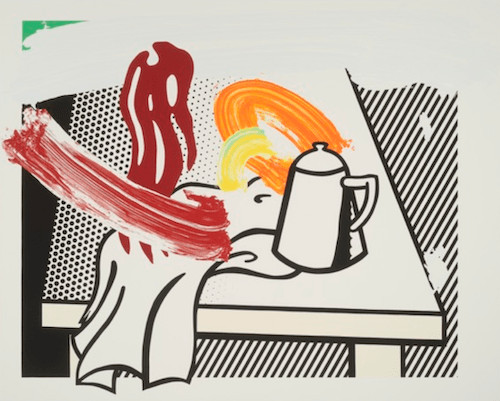 Roy Lichtenstein - Brushstroke Still Life With Coffee Pot (C. 308B), 1997, Screen print on honeycomb-core aluminum panel i...