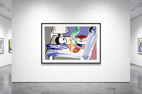 Roy Lichtenstein - Brushstroke Still Life With Lamp (C. 308B), 1997, Screen print with hand-painted magna on honeycomb-cor...