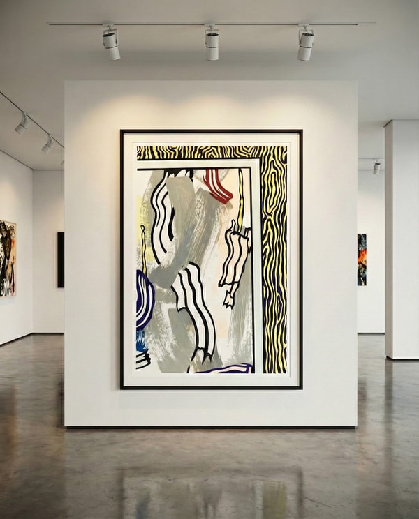 Roy Lichtenstein - Painting On Blue and Yellow Wall (C. 208), 1984