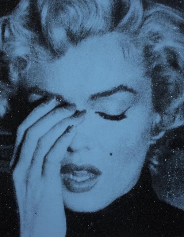 Russell Young - Marilyn Crying Skylark Blue, 2019