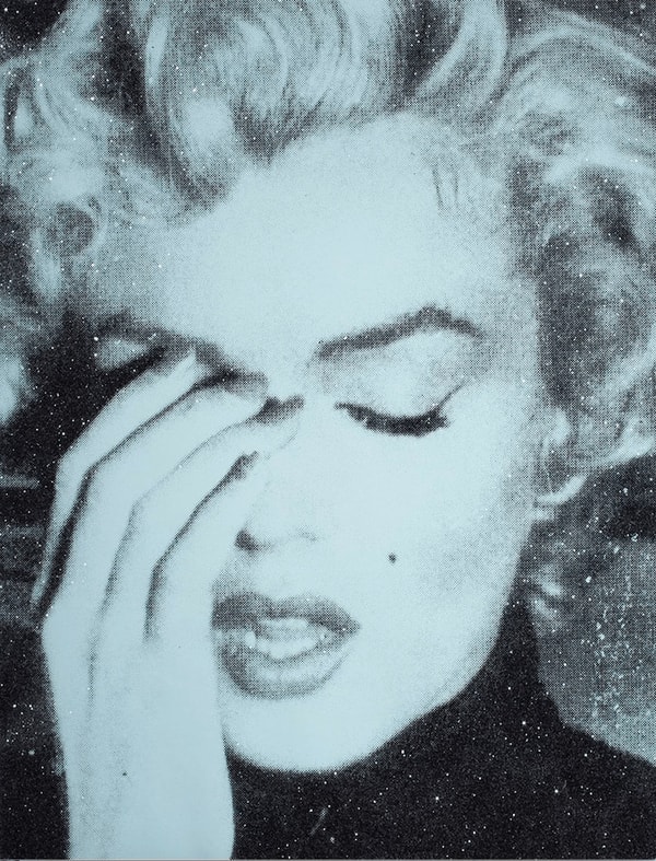 Russell Young - Marilyn Crying Sky Blue, 2022