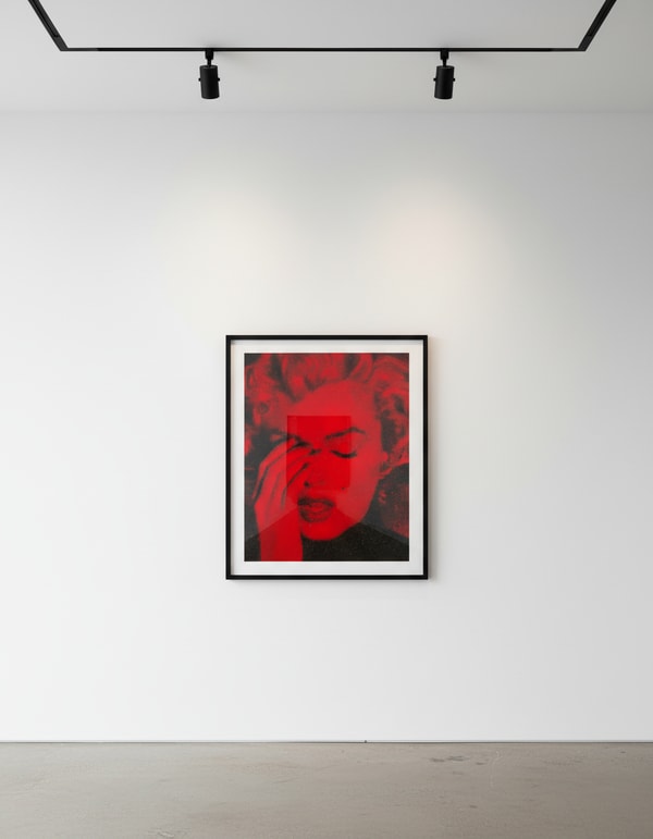 Russell Young - Marilyn Crying Thunder Red, 2017, Hand-pulled acrylic and enamel screen print on linen with diamond dust i...