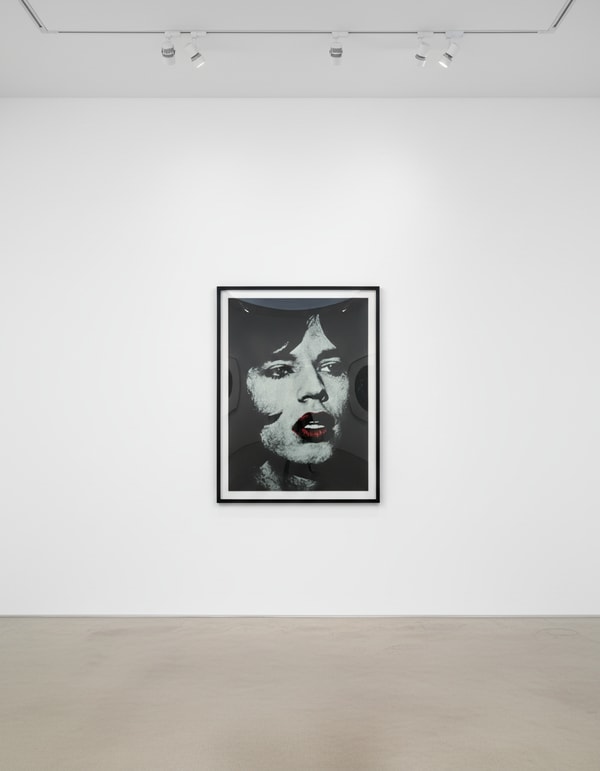 Russell Young - Mick Jagger, 2011, Acrylic paint and enamel screen print with diamond dust on linen