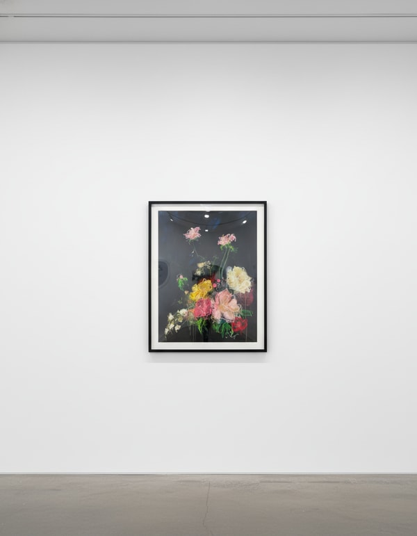 Sage Barnes - Bloom 7, 2022, Acrylic pastel spray paint and resin on canvas wrapped panel