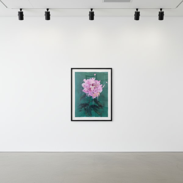 Sage Barnes - Floral Study #1, 2022, Acrylic on 600 lb watercolor paper, deckled edges