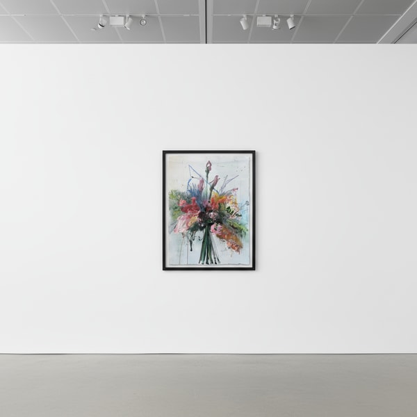 Sage Barnes - Floral Study 3, 2022, Acrylic on 600 lb watercolor paper, deckled edges