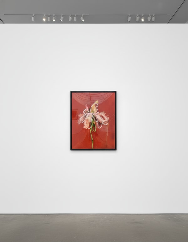 Sage Barnes - Las Flores 18, 2024, Acrylic, spray paint, pastel, and resin on canvas wrapped panel