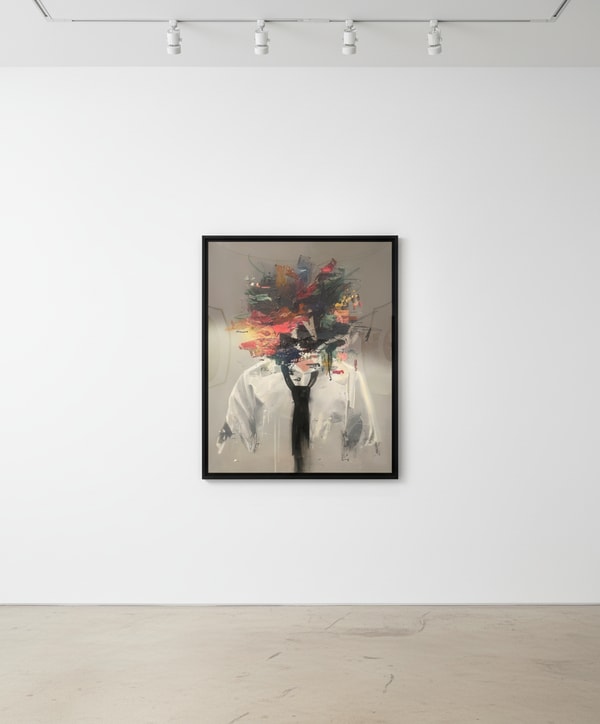 Sage Barnes - Self Portrait #7, 2021, Acrylic and spray paint on canvas