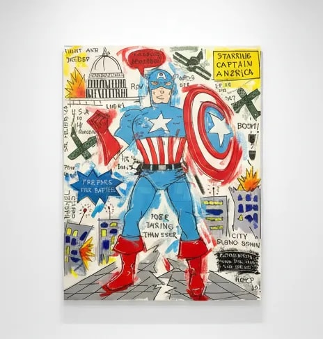 Sol Felpeto - Captain America, Acrylic on canvas