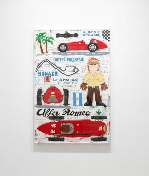 Sol Felpeto - Fangio, Monaco grand Prix 1950, Acrylic on canvas