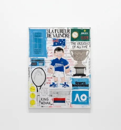 Sol Felpeto - The Big Three, Djokovic, Acrylic on canvas