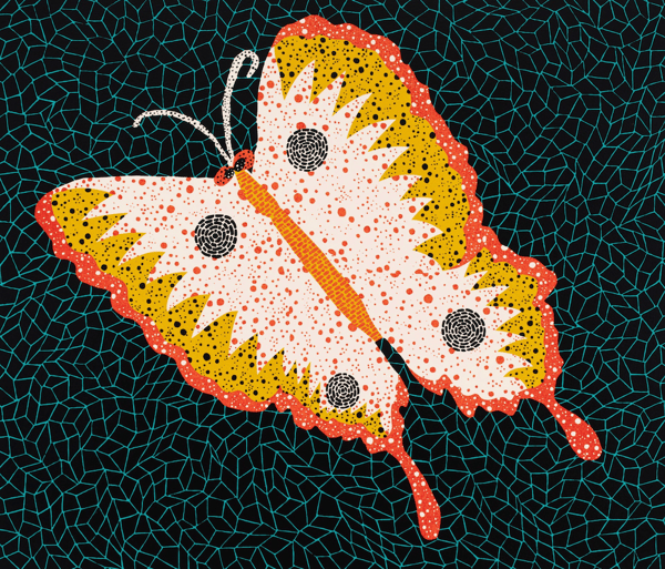 Yayoi Kusama - Butterfly, 1985, Screenprint on Velin d'Arches paper