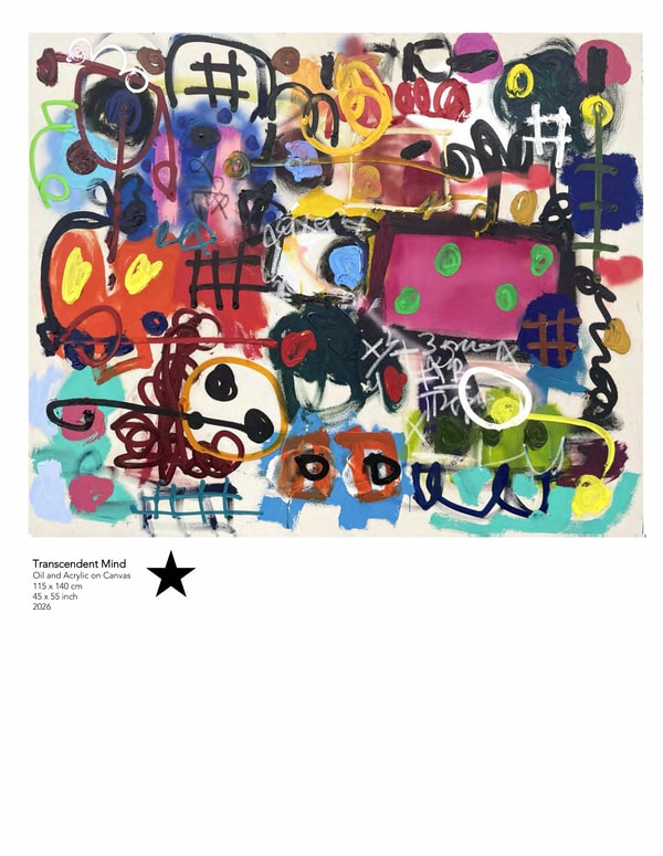 Taher Jaoui - Transcendent Mind, 2026, Oil and Acrylic on Canvas