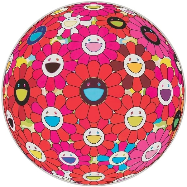 Takashi Murakami - Flowerball (3D) - Red, Pink, Blue, 2013