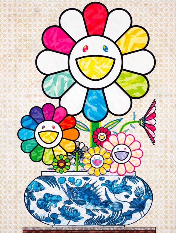 Takashi Murakami - Murakami Flowers in a Qinghua Vase, 2024