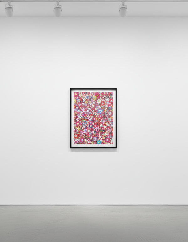 Takashi Murakami - Skulls & Flowers Red, 2013