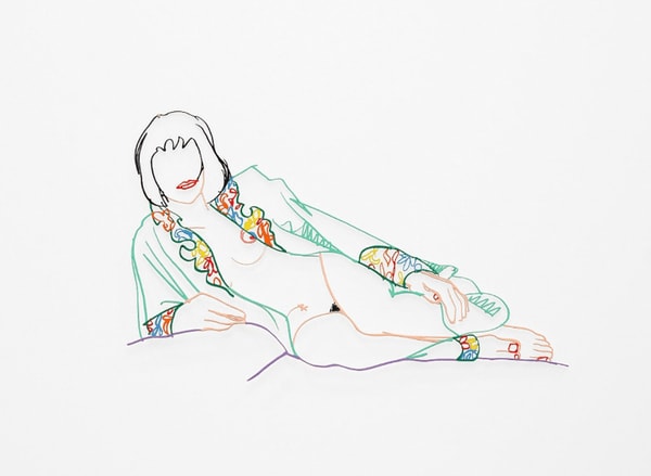 Tom Wesselmann - Monica Lying On One Elbow With Robe, 1985-97