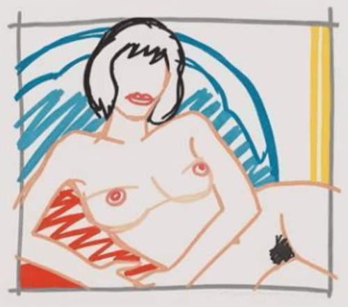 Tom Wesselman - Monica Nude With Yellow Curtain, 1991, Aquatint