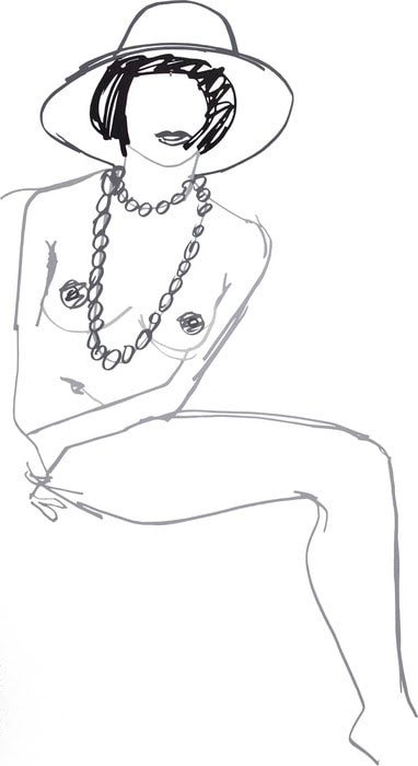 Tom Wesselmann - Partial Monica with Hat and Beads, 1989