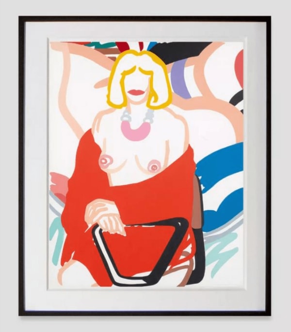 Tom Wesselman - Study For Claire Putting On Robe, 1992, Liquitex on cardboard