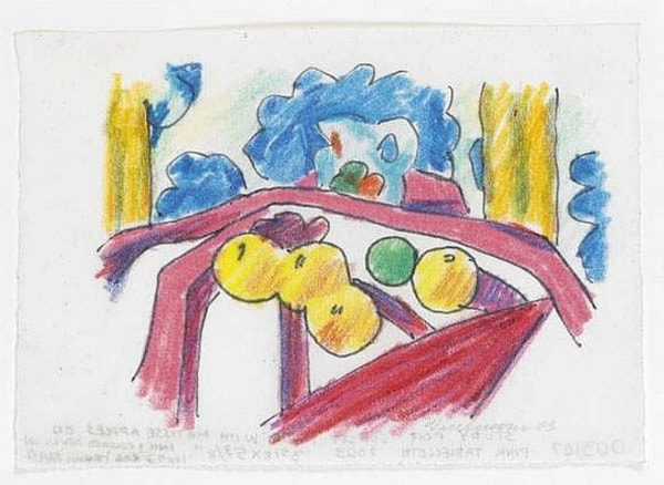 Tom Wesselmann - Sunset Nude with Matisse Apples on Pink Tablecloth (Study), 2003